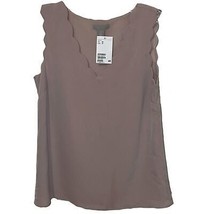 H&amp;M Tan Chiffon Camisole Tank Top Blouse Womens Extra Small XS NEW Scalloped - £12.82 GBP