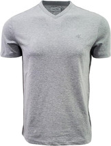 Calvin Klein Mens Hthr Grey V-Neck Mini Embroidery Tee T-Shirt, XLarge X... - $29.21