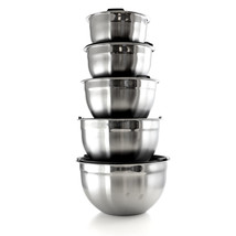 MegaChef 5 Piece Multipurpose Stackable Mixing Bowl Set with Lids - £69.61 GBP