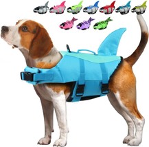 Shark Life Jackets For Dogs, Adjustable Ripstop Dog Life Vest For Water Safety P - $37.99