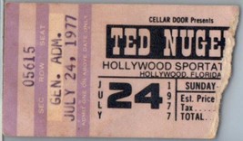 Ted Nugent Concert Ticket Stub Juillet 24 1977 Hollywood Florida - £43.76 GBP