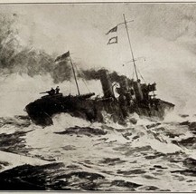 Battleship Escapes Torpedo At Sea 1919 WW1 World War 1 Military Print DWS3C - £23.50 GBP