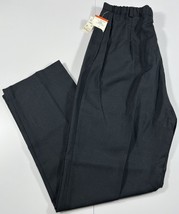 Russ Dress Pants Women&#39;s Size 14 (30 x 30) Pleated Black Stretch Made in USA - £10.18 GBP