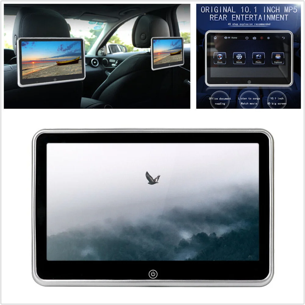 10.1 Inch Ultra-thin Car Headrest Monitor MP5 Player Mirror Link Android FM HD - £73.30 GBP