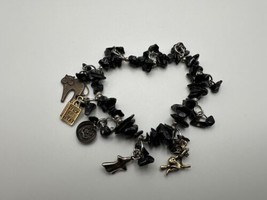 Vintage Black Halloween Stretch Bracelet 7 inches - £11.07 GBP