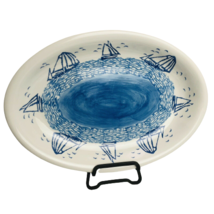 BIZZIRRI Platter Made In Italy Blue White Sailboats Sea Porcelain Servin... - £15.97 GBP