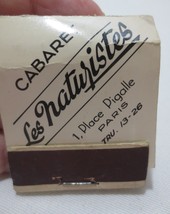 Cabaret Les Naturistes Paris Matchbook Collectible Nudie unused - £11.99 GBP