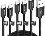 Usb A To Usb C Cable Fast Charging, [5-Pack, 3/3/6/6/10 Ft] Type C Fast ... - £20.74 GBP
