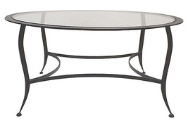 Vintage Modernist Industrial Italian Style Black Steel Round Coffee Table - $995.00