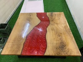 Red Epoxy Wood Coffee Table Epoxy Sofa Table Resin River Table Bedroom F... - £247.75 GBP+