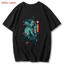 Genshin Impact Printing Tshirts Xiao Venti Print Tee Shirts Hu Tao Zhong Li Grap - £63.35 GBP
