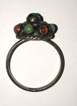 Unique Vintage .925 Silver Colorful Space Saucer Style Look Ring Made In Mexico - £37.12 GBP