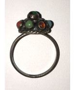 Unique Vintage .925 Silver Colorful Space Saucer Style Look Ring Made In... - £36.52 GBP