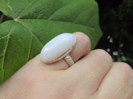 White Opal Ring Size 7 or O for UK, 925 Silver - £22.02 GBP