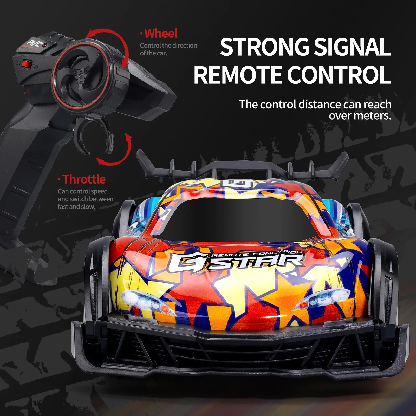 Rc 2 4g new colorful light four way drift racing car children s electric remote control thumb200