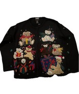 VTG Designers Originals Studio Size L Sweater Embroidered Christmas Bear... - $478.64 MXN