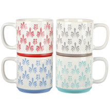 Gibson Home Morning Mist 4 Piece 18 Ounce Stoneware Mug Set in Assorted Colors - $1,139.41 MXN