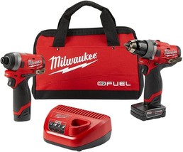 Milwaukee Electric Tools 2596-22 M12 Fuel 2Pc Kit - 1/2&quot; Drill &amp; 1/4&quot; Hex Impact - $279.99