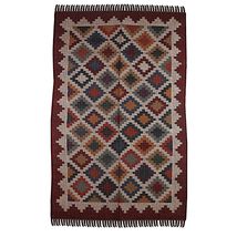 Kamal Durry Udhyog Premium Multi-Colored Wool Jute Kilim Rug  A Handwov... - £55.20 GBP+