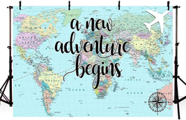 MEHOFOTO a New Adventure Begins Travel Boy Baby Shower Party Decorations... - $26.96