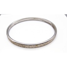 Vintage Monet Skinny Bangle, Silver Tone Textured Minimalist or Stackable - $25.16