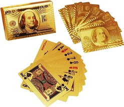 Adult Gold Plated Poker Playing Cards, Classic PVC Poker Table Cards (Gold, 54 C - £19.34 GBP