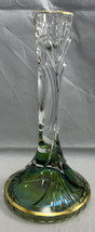 Crystal Candlestick  -  A Real Beauty  -  Green Base, Clear Top*Pre-Owned* - $12.09