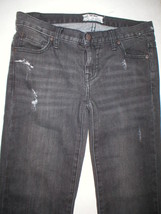 New Womens Free People Jeans 25 Distressed Faded Black Urban Outfitters Roll up - £83.90 GBP