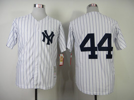 Yankees #44 Reggie Jackson Jersey Old Style Uniform White Stripe - £35.97 GBP