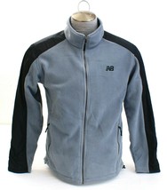 New Balance Signature Gray &amp; Black Zip Front Fleece Jacket Men&#39;s NWT - £46.98 GBP