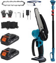 2-In-1 Cordless Pole Saw &amp; Mini Chainsaw With Replacement Chain For Tree - £106.97 GBP