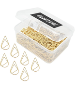 250 Pieces Gold Cute Paper Clips Teardrop Stainless Steel Drop-Shaped Pa... - £10.61 GBP
