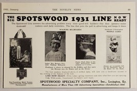 1931 Print Ad Spotswood Novelties Glas-Art, Needle Cases, Hats Lexington,KY - £8.90 GBP