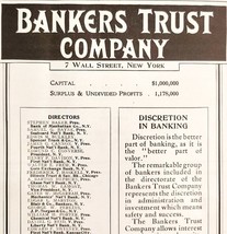 Bankers Trust Company Wall Street NY 1908 Advertisement Finance Money DW... - €17,28 EUR