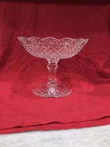 Waterford Crystal 7.5&quot; Emily Scalloped Tall Footed Compote, Seahorse Stamped - $173.25