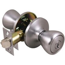 Elite  Security 1990S Tubular Keyed Entry Lockset with Satin Chrome Finish - $14.84
