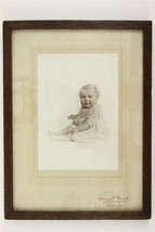 Vintage Early Black White Baby Child Photo Sydney Wood Darlington UK 11.5 X 8.5 - £16.77 GBP