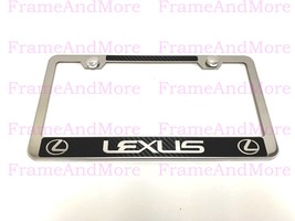 1 LEXUS Carbon Fiber Style Stainless Steel Chrome Metal License Plate Frame - $13.22