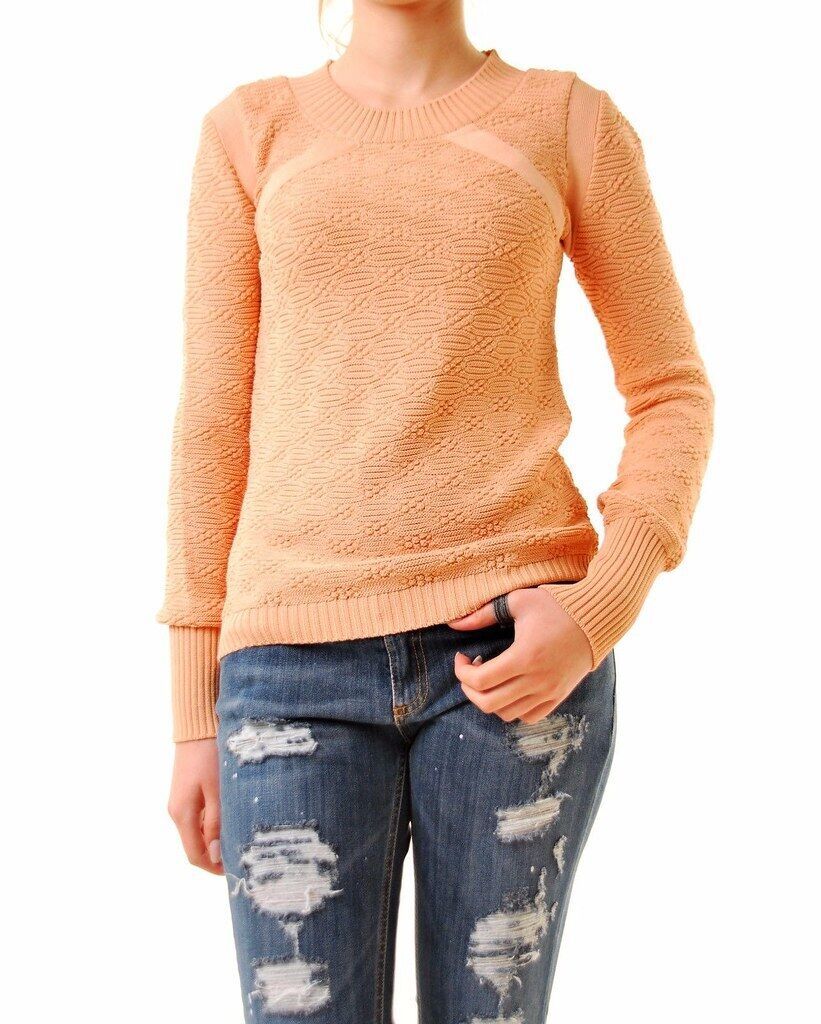 Primary image for FOR LOVE & LEMONS Womens Jumper Long Sleeve Round Neck Casual Nude Size S