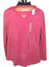 New with Tags Wishful Park Girls Sleepwear Top Large Pink Velour V Neck LS - £9.37 GBP