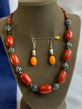 Santo Domingo Style Beaded Fashion Statement Jewelry Earrings &amp; 24&quot; Necklace - £31.25 GBP
