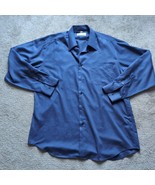 Montagut Paris Shirt Men&#39;s Size 16.5  Shirt Blue Long Sleeve Collared 41 - $23.76