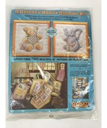Vintage Teddy Bear Elephant Cross Stitch Quilted Pillow Animal Finished ... - €7,72 EUR