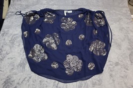 Robbi &amp; Nikki Shirt Womens Medium Blue Casual Short Sleeve Sequined Embellished - £18.24 GBP