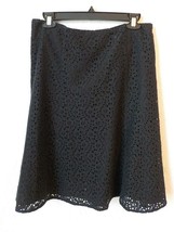 Nicole Nicole Miller Black A-Line Skirt Lace Crochet Women size 6 Lined Zip Up - £11.66 GBP