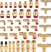 43 Pcs Brass Dot Air Brake Line Fittings 1/4&quot; 3/8&quot; 1/2&quot; Push To Connect Fittings - £75.42 GBP