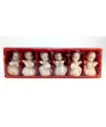 Angel Choir Porcelain Ornaments Gold Trim Christmas, New In Box Set of 6 - $27.00