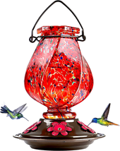 BOLITE Hummingbird Feeder, 18058R Hand Blown Glass Hummingbird Feeders f... - £25.03 GBP