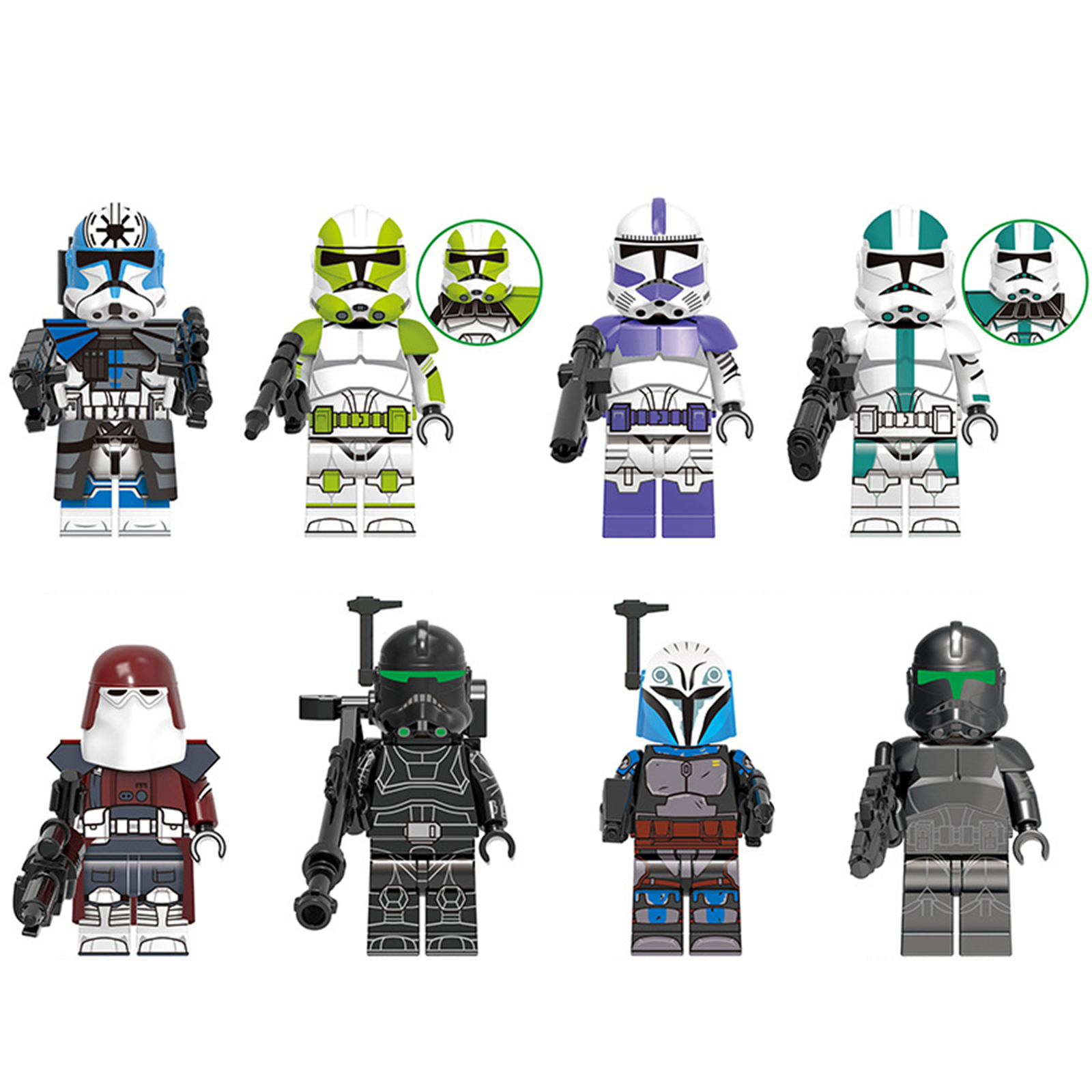 8Pcs Star Wars Minifigure Mandalorian Bokatan Galictic Marines Howzer Mi... - $22.39