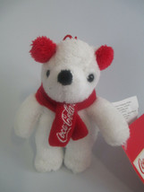 Coca-Cola Kurt Adler Plush Polar Bear with Ear Muffs Scarf Christmas Ornament - £4.93 GBP